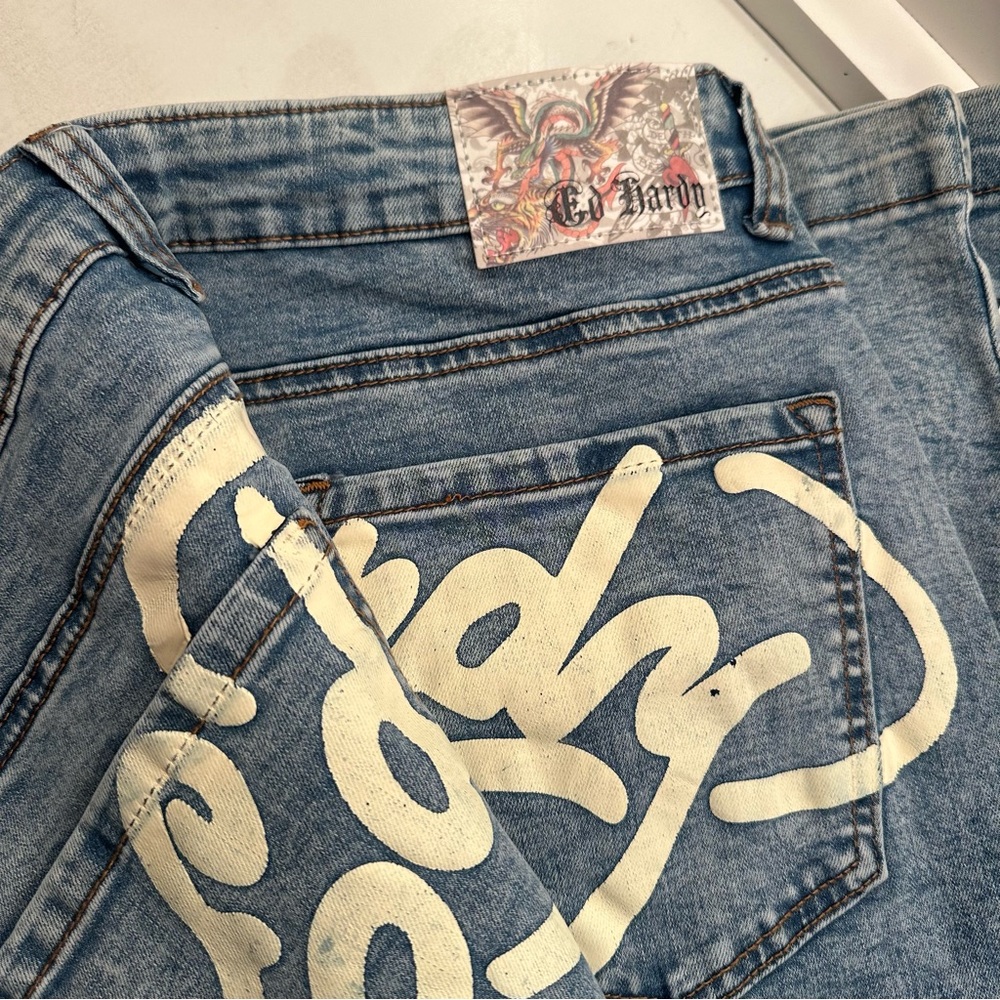 Ed Hardy Women's Blue Denim Jeans - Picture 3 of 7